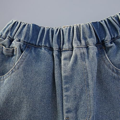 Girls Star Print Jeans Straight Leg Denim Pants High Waisted Baggy Boyfriend Jeans with Pockets4