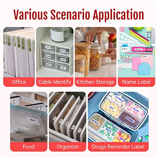 Label Makers Machine With Tape Built-In Cutter Portable Bluetooth Handheld Sticker Printer For Home Office Organization Ios Android Multiple Templates Fonts Icon Mini Inkless Labeler Usb Rechargeable #TOP3