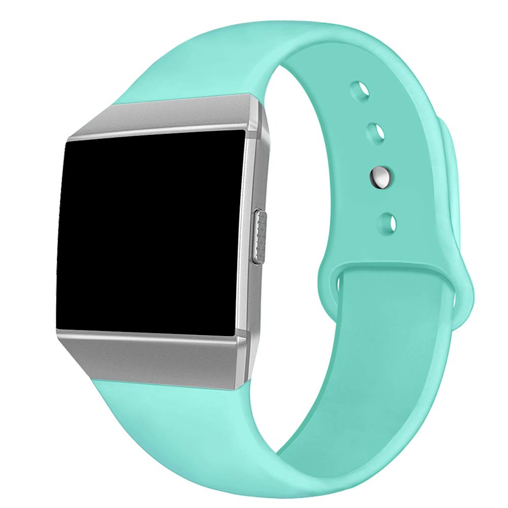 NAHAI Compatible Fitbit Ionic Bands, Soft Silicone Replacement Strap Accessory Breathable Wristbands for Fitbit Ionic Smart Watch, Large Small (Teal, Small(5.8''-7.9''))