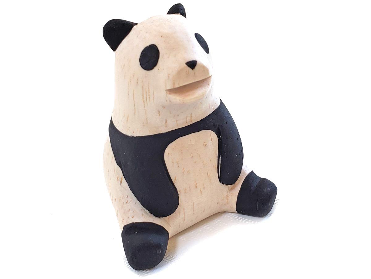 Amazon.co.jp: ぽれぽれ 動物 雑貨 パンダ ぱんだ 手作り木彫り置物