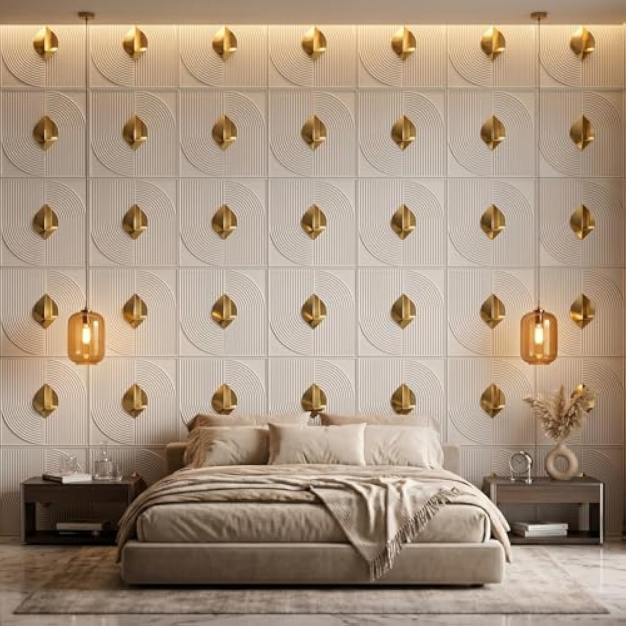 3D PVC Wall Panels with Acrylic Finish, Pack of 12