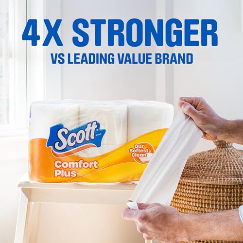 Image of Scott ComfortPlus Toilet Paper, 12 Mega Rolls, 425 Sheets per Roll, Septic-Safe, 1-Ply Toilet Tissue