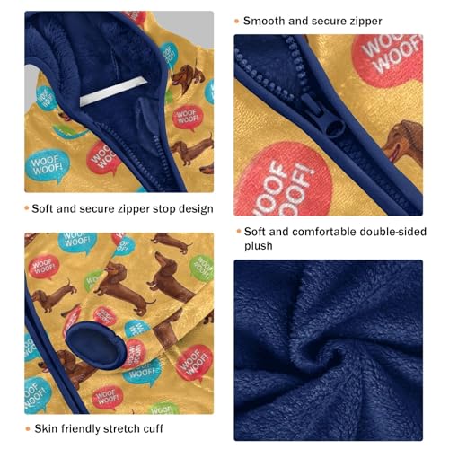 CHIFIGNO Cute Dachshund Dogs Boys Winter Jacket Soft Winter Jackets for Kids 3T3