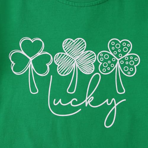 Image of CM C&M WODRO Boy Girl St. Patrick's Day T-Shirt Kid Lucky Clover Short Sleeve Shirt Funny Irish Shamrocks Tee Tops