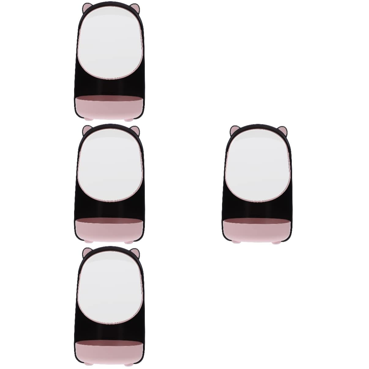 4pcs Beautiful Stand for Cosmetic Home Make- up Storage Panda Female Chic Tool Beauty Adjustable Countertop Design Dresser Table Portable Vanity Magnifying Women