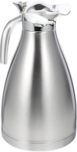 Luxshiny Olla de agua de acero inoxidable, hervidor de agua térmico, jarra de café térmica, recipiente de agua para el hogar y la cocina (doble capa