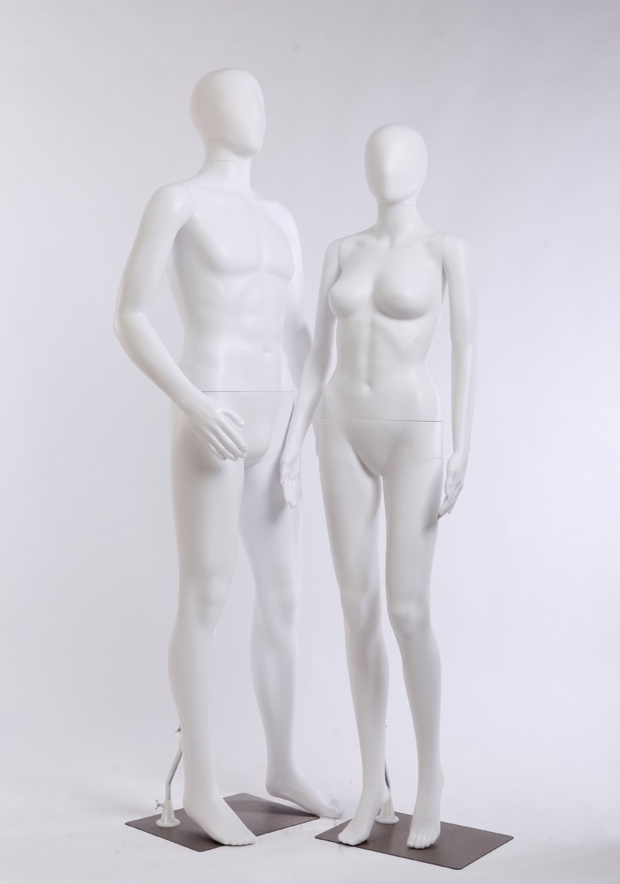 FC-7 Maniquí, mate, con base metálica, sin cara, color blanco