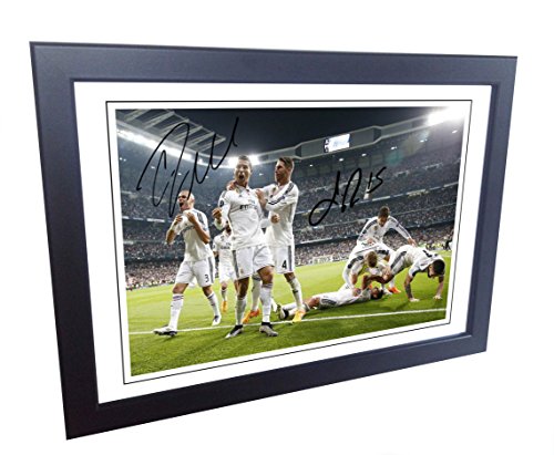 Fotografía autografiada de Cristiano Ronaldo Sergio Ramos, Real Madrid, 30 x 20...