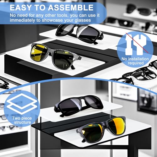 Brillenhalter Acryl, Brillenständer Doppelt, Sonnenbrillen Aufbewahrung für Büros, Schlafzimmer und Optische GeschäFte, Brillenablage Stilvoll und Schön, Brillen Organizer Platzsparend, 1 Stück