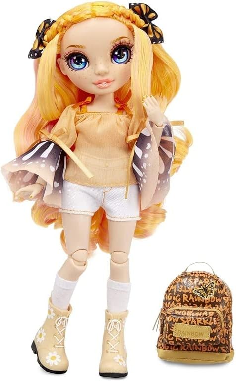 RAINBOW HIGH Jr Poppy Rowan- 9-inch Orange Fashion Doll with Doll Accessories- Open and Closes Backpack, Great Gift for Kids 6-12 Years Old and Collectors, Multicolor, 9 inches