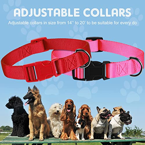 18 Pieces Adjustable Dog Collar 9 Colors Nylon Pet Collar Soft Neoprene Padded Collar With Buckle Heavy Duty Medium Dog Collars For Medium Dogs (Medium, Dark Color) #TOP1