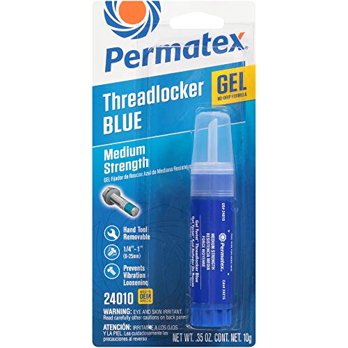 Image of Permatex 24010-6PK Medium Strength Threadlocker Blue Gel, 10 g Gel Twist Applicator (Pack of 6)