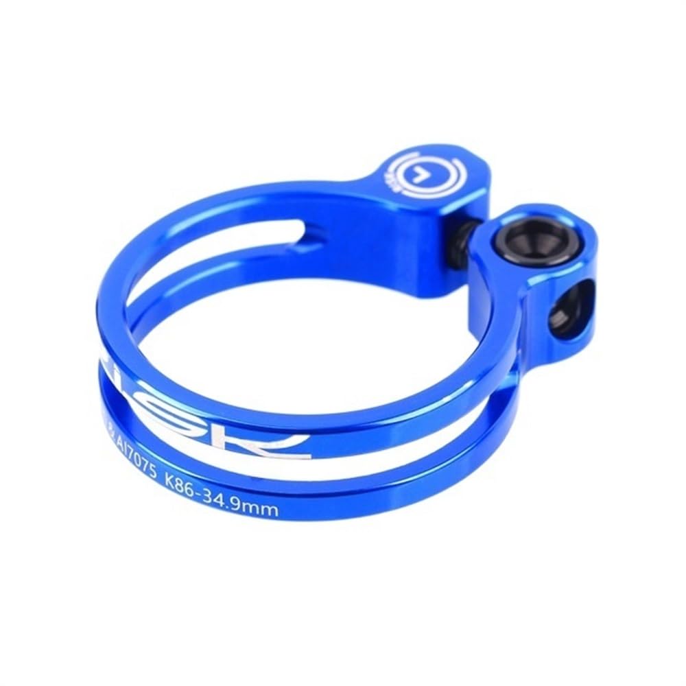 Xgsuzne 34.9Mm Blue Cycling Seat Clamps 31.8Mm 34.9Mm Ultralight Bicycle Seat Post Clamp 3 Colors Aluminum Alloy Bike Seatpost Clamps Mtb Seat Clamping Clip Seat Post Clamp(34.9Mm Blue)