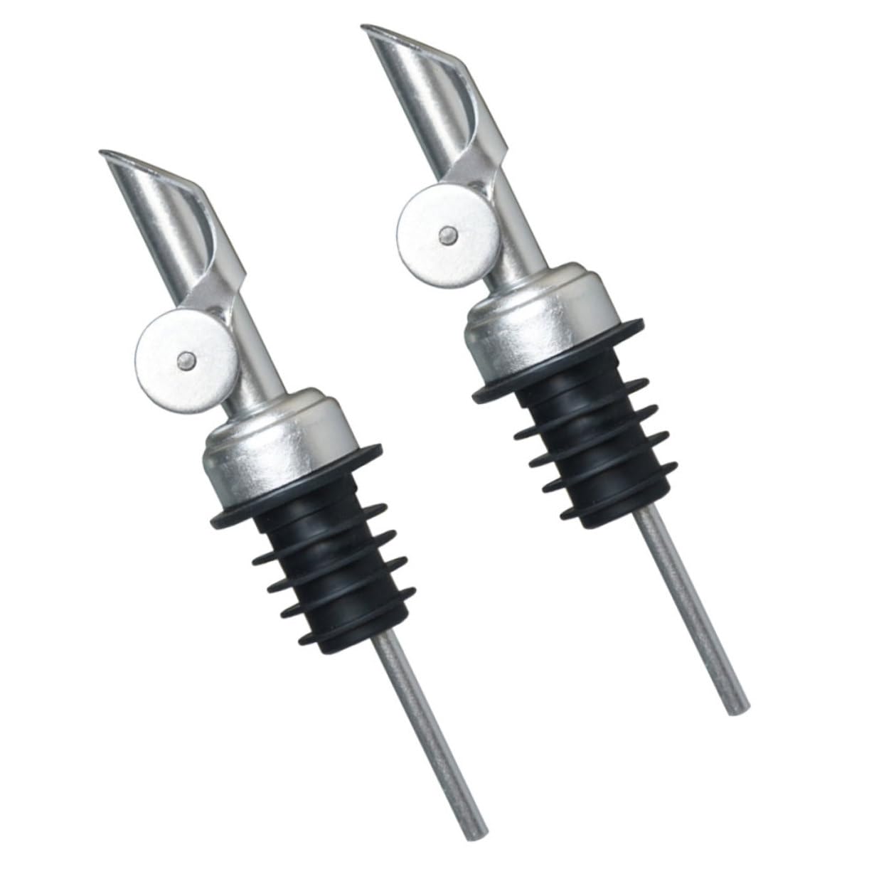 VINTORKY 2pcs Stainless Steel Wine Pourer Bottle Spouts for Wine Bottle Stopper Pour Spouts Wine Lid Stopper Oil Pourer Wine Bottle Pourer Wine Cork Oil Spout Syrup Silver