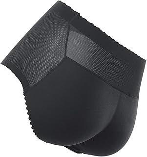 Calcinha feminina Valicclud com enchimento para levantar o bumbum, calcinha boxer sem costura, G, preta