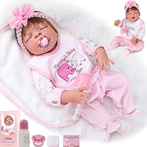 ZIYIUI Lebensecht Reborn Puppen 57 cm 23 Zoll Ganzkörper silikon Vinyl Baby Reborn Simulation Neugeborenes Baby…