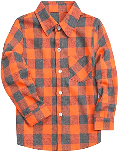 Orange and grey flannel shirt Clearance