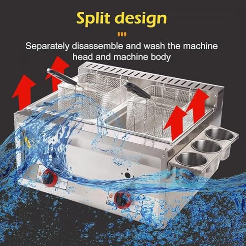 Gas-Fritteuse mit Gewürztrog und 2 Edelstahl-Frittierkörben – Premium-Fritteuse für einstellbare Feuerkraft und einfache Reinigung, ideal für den Heimgebrauch – Bild 4