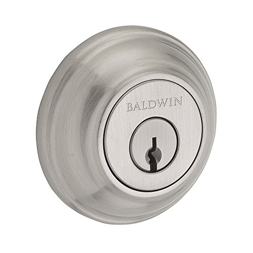 Baldwin SC.TRD.150.6L.DS.CKY.KD Traditional Round Single Cylinder Deadbolt, Satin Nickel