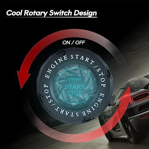 Image of Rotary Push Start Button Cover, Transformers Universal Car Engine Start Button Cover, Car Stickers Interior Decor, Car Accessories Motorcycle Ignition Key Switch Cover