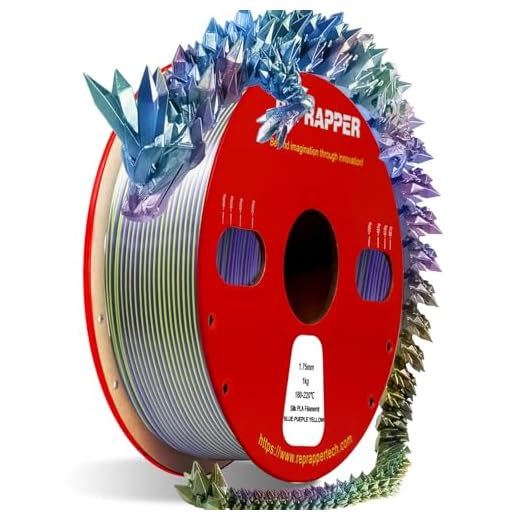 ⚡ Reprapper Triple Color Filament Coextrusion PLA Filament 1.75mm for 3D Printer, Multicolor Like Dual Color Rainbow PLA, 2.2lbs (1kg), Silk PLA Blue/Purple/Yellow