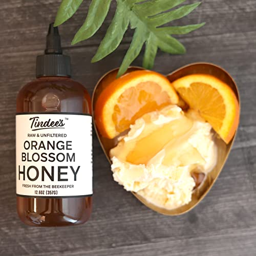 Tindee's Orange Blossom Honey - 12.6Oz Pure, Raw Unfiltered Honey, Beekeeper Direct From Central Florida Apiary, Small Batch Crafted #TOP2