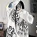 MOMEITU Gothic women's hooded sweater female raw bag easier doodle print plus velvet thick long sleeve shirt (S, white)