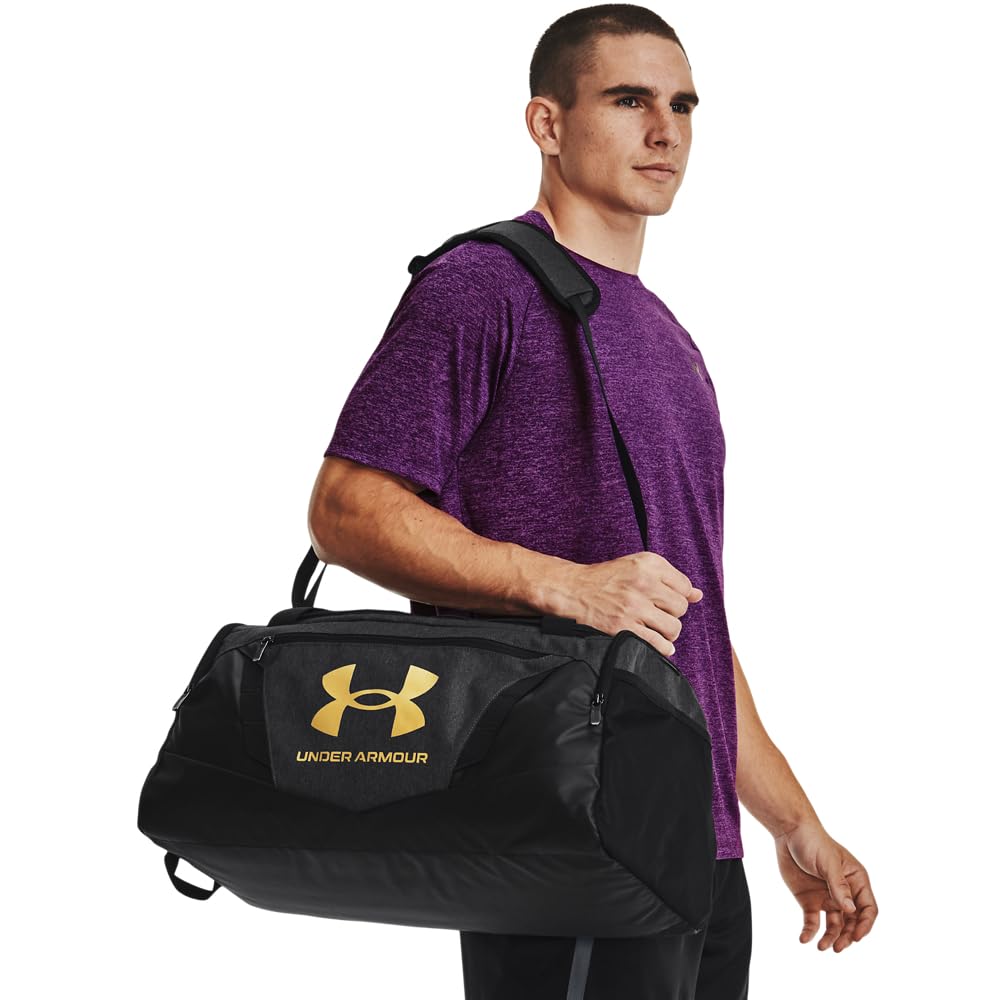 Under Armour Unisex Undeniable 5.0 Small Duffle Bag - Black Medium Heather / Black / Metallic Gold - Small