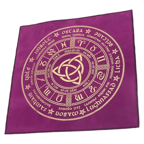 Hemobllo Mantel de Mesa para Adivinación Tejido Ligero y Diseño Misterioso Púrpura, Adecuado para Lectura de Tarot en Habitaciones