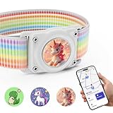 AirTag Bracelet for Kids Waterproof Nylon Apple Air Tag Tracker Holder Wristband Holder Adjustable Anti GPS Item Lost Watch Band for Toddler Child Elders(5.1'-7.9') Pink (Unicorn)