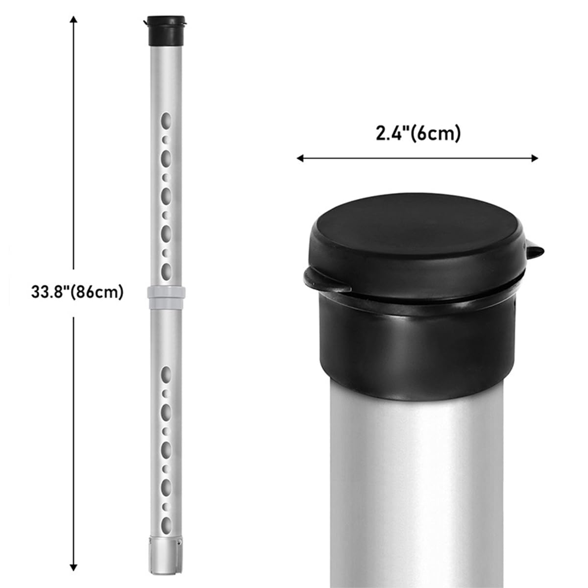 Recogedor de Pelotas de Golf de Aluminio con Tubo de Detección