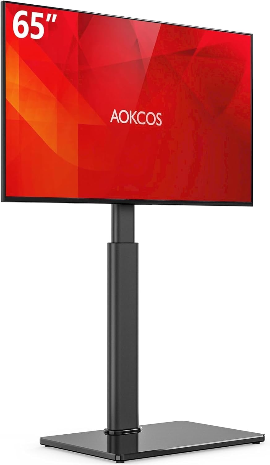 Swivel TV Floor Stand for 32-65 Inches TVs, 8 Level Height Adjustable Corner Small TV Stand Mount for Living Room/Bedroom, Holds up to 88 lbs,MAX VESA 400x400mm,Black for 32"-65" Black