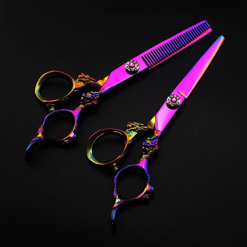 Ciseaux De Coiffure, 6 Pouces, JP 440C, Acier, Motif Dragon Arc-en-Ciel, Ciseaux De Coiffure, Ciseaux À Effiler, Ciseaux De Coiffeur