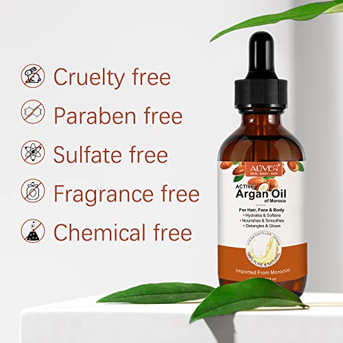 Arganöl Haare Kaltgepresst, Argan Oil Für Gesicht, Haut & Haare 60ml - Argan öl ohne Zusätze mit Pipette