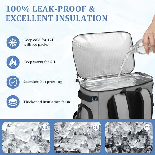30L Cooler Backpack 48 Can Leakproof Waterproof Insulated Ice Chest - image 3