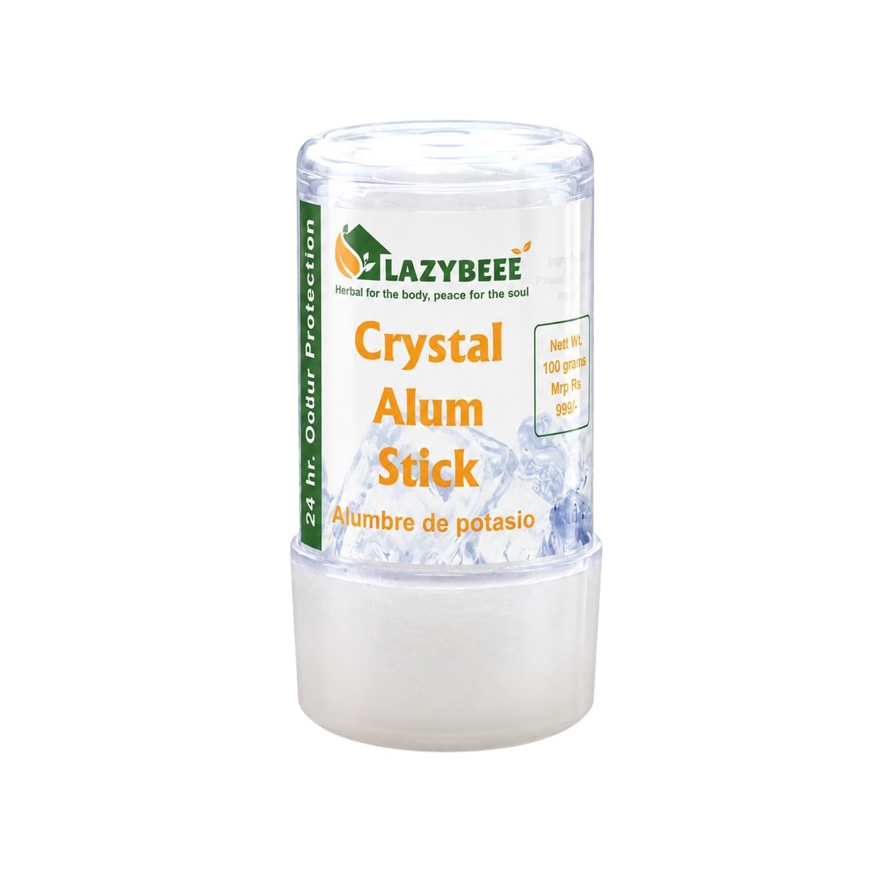Lazybeee Alum Underarm Roll On Stick | 100% Natural & Unscented Deodorant for Men & Women | Fragrance-Free, Non-Sticky, Long-Lasting Odor Control | 100g-image-14