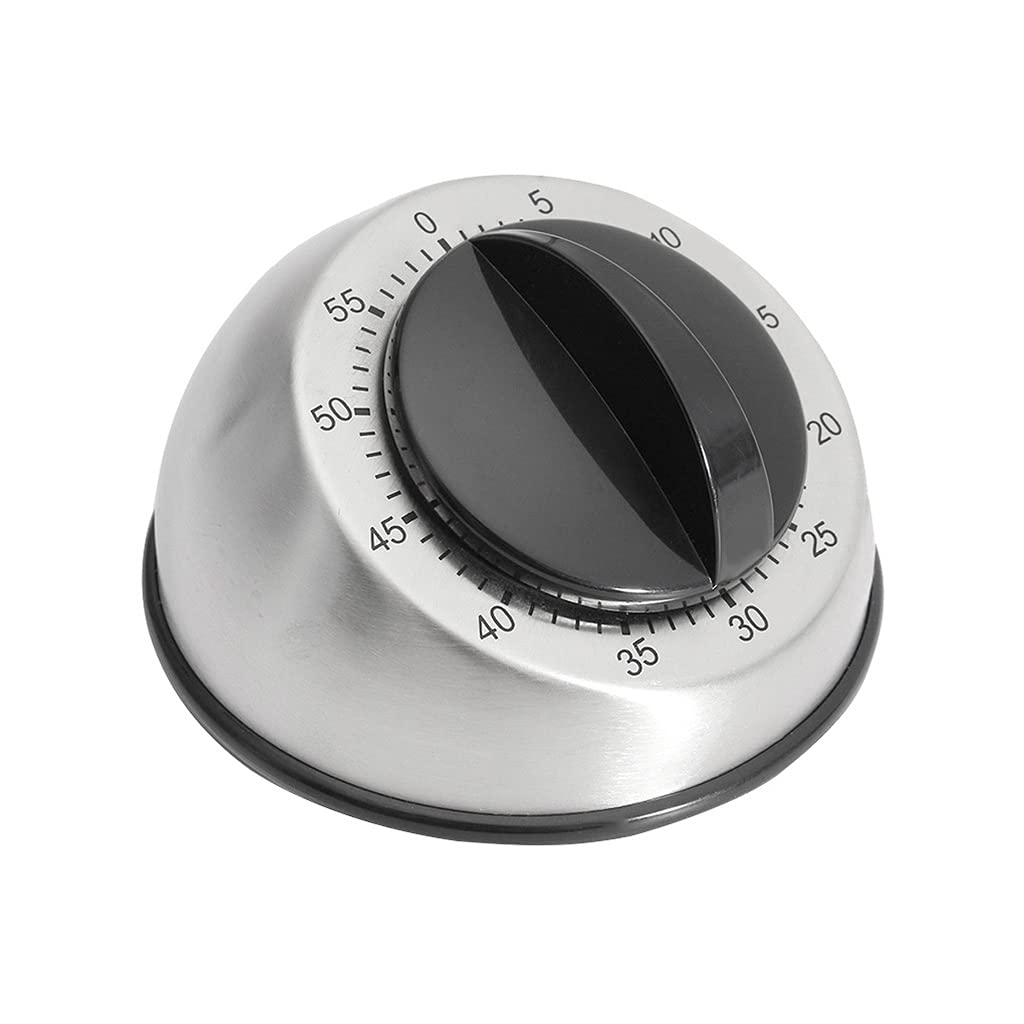 Timer, Cooking Wind Up Timer 60-Minute Kitchen Bell Alarm Clockwise Mechanical Countdown Stainless Steel Accessories