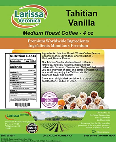Café en grano tostado medio Tahitian Vanilla 4 oz miniatura 2