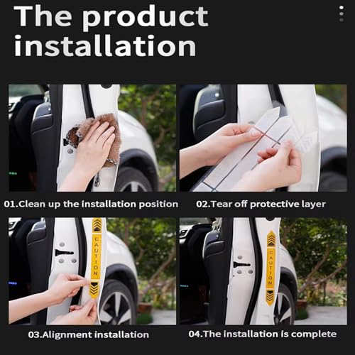 Image of Car Door Open Reflective Stickers for Cars & Bikes, Side Marker Bumper Fender Night Visibility Safety Warning Reflector Strips Waterproof Self Adhesive Universal Fit (Pack of 4, Blue)