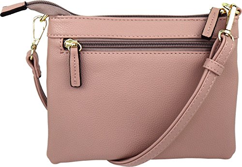 B BRENTANO Vegan Mini Multi-Zipper Crossbody Handbag Purse with Tassel Accents2