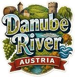 Generic Danube River Austria Vinyl Sticker - Travel Souvenir Kiss-Cut Decal (3x3-Inch)