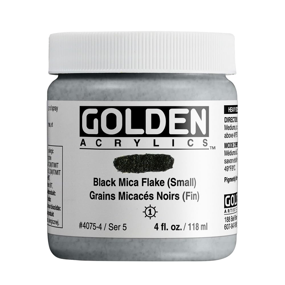 Golden Acrylic 4 Oz Black Mica Flake Small