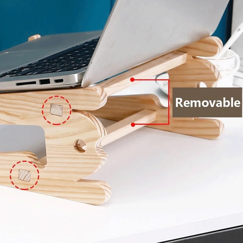 Supporto per Laptop Supporto Universale in Legno for Laptop da scrivania, Supporto Staccabile for Laptop da 10-17,3 Pollici Rialzo per Laptop(XL)