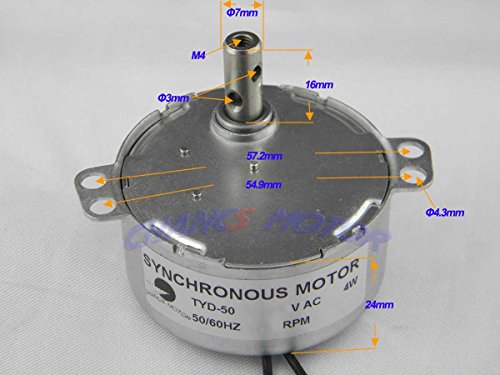 Tyd-50 Small Synchronous Gear Motor 110V Ac 7.5-9Rpm Cw/Ccw Turntable Motor Brush Motor #TOP3