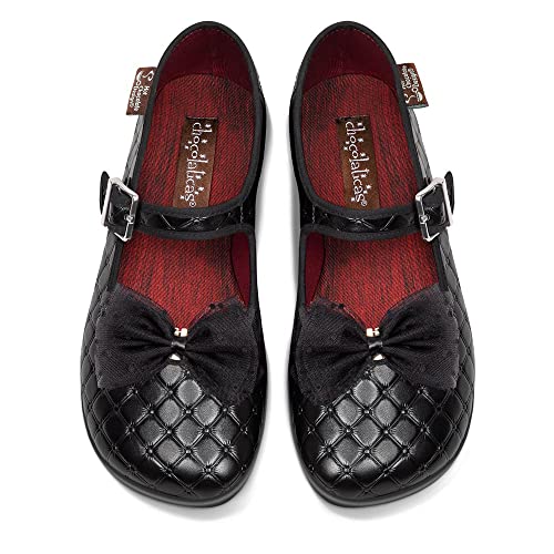 Image of Hot Chocolate Design Women's Mary Jane Flat Shoes - Mary Jane Flat Dress Shoes with Non-Marking Rubber Sole Adjustable Buckle-Strap, Adjustable Buckle-Strap and Cushioned Inner Sole with Arch Support