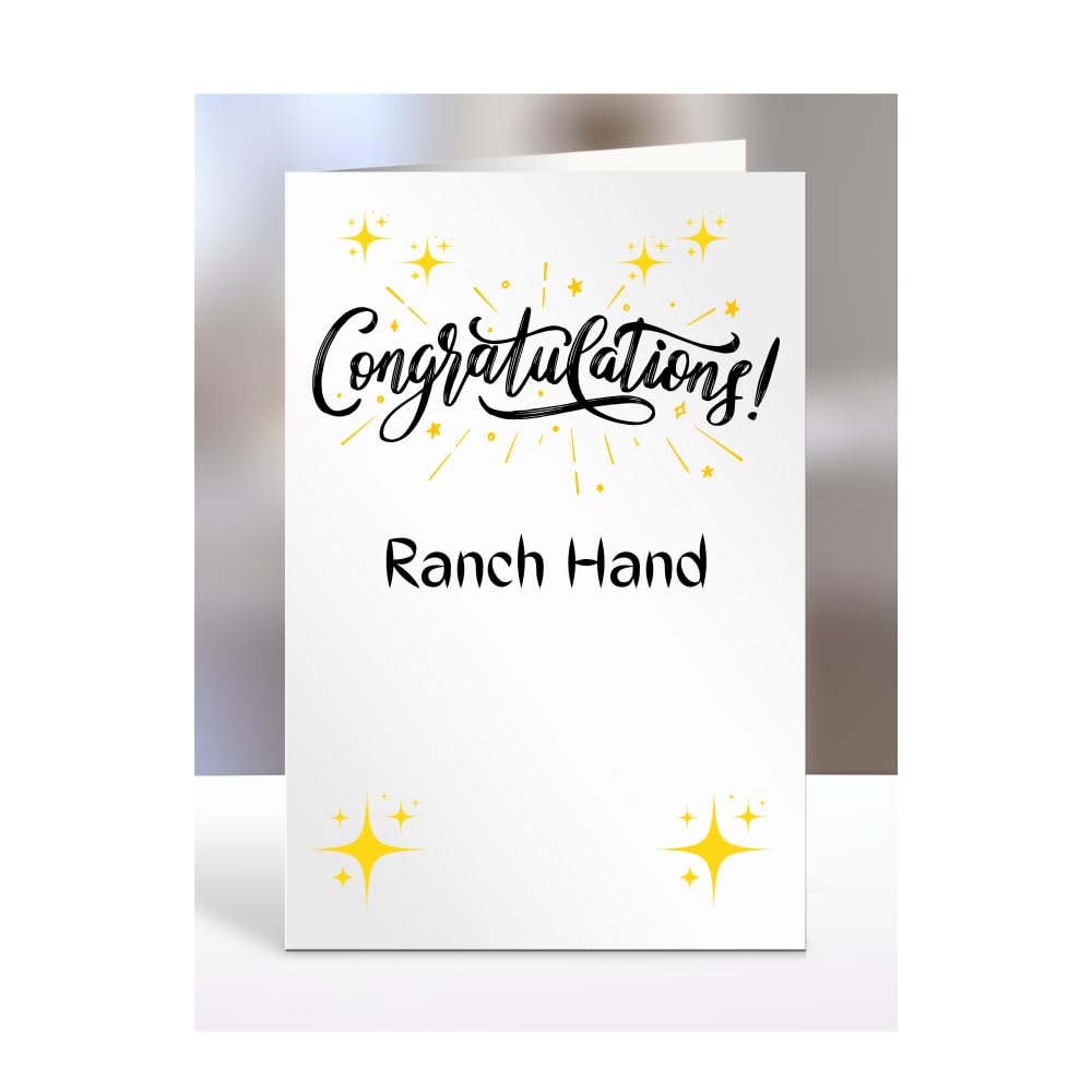 Congratulations Ranch Hand card, gifts for men, women, colleagues, boss, manager, son, daughter, grandson, presents for christmas, A5-243c_96