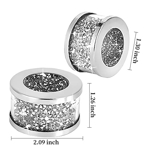 Duhel Silver Diamond Glass Napkin Holder, 4 Sets Of Crystal Ring Napkin Holder, Sparkling Broken Diamond Napkin Ring Widely Used For Holiday Parties, Banquet Decorations, Table Decorations #TOP5