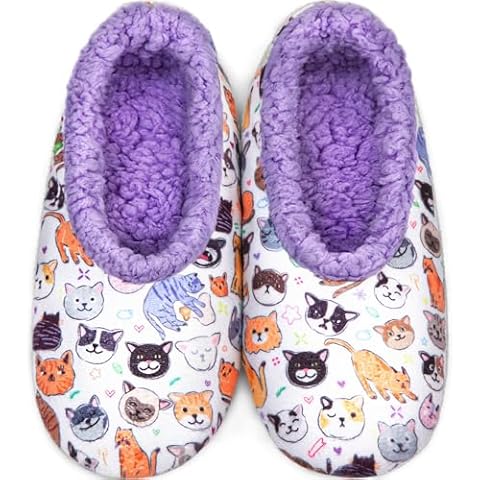 BERGMAN KELLY Furry Cat Print Slippers Cover