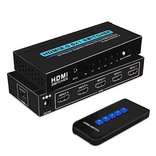 HDMI-Switch-4K-HDR-Switcher, Cofuture 5 Ports 4K 60Hz HDMI 2.0 Switcher Selector with IR Wireless Remote, HDMI Switch for Ps4 / Xbox/Fire TV/Blue Ray, Supports Full HD/3D, HDR,Dolby Vision,HDCP 2.2