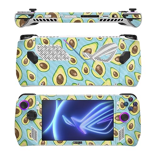 Image of MightySkins Carbon Fiber Skin Compatible with Asus ROG Ally - Blue Avocados | Protective, Durable Textured Carbon Fiber Finish | Easy to Apply